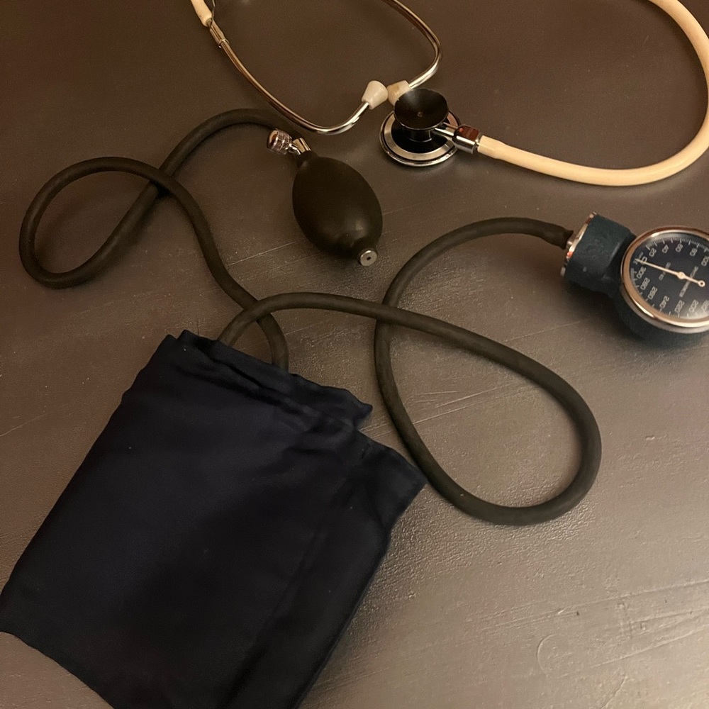 Black Blood Pressure Monitor with Stethoscope